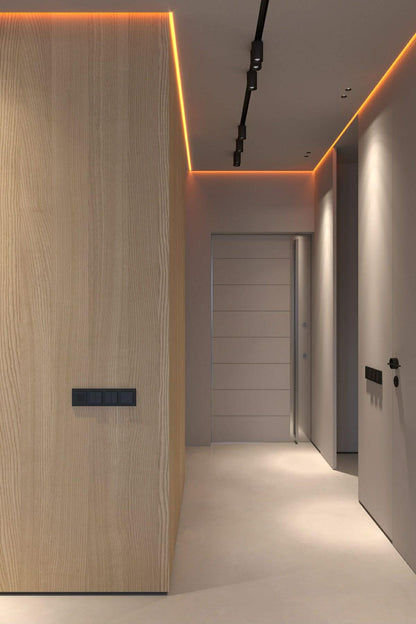 Užglaistomas paslėptas lubinis profilis su LED | AS-003