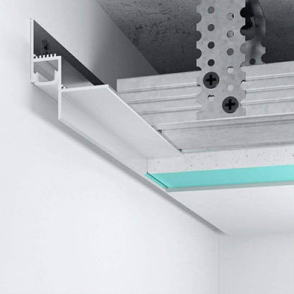 Užglaistomas paslėptas lubinis profilis su LED | AS-003