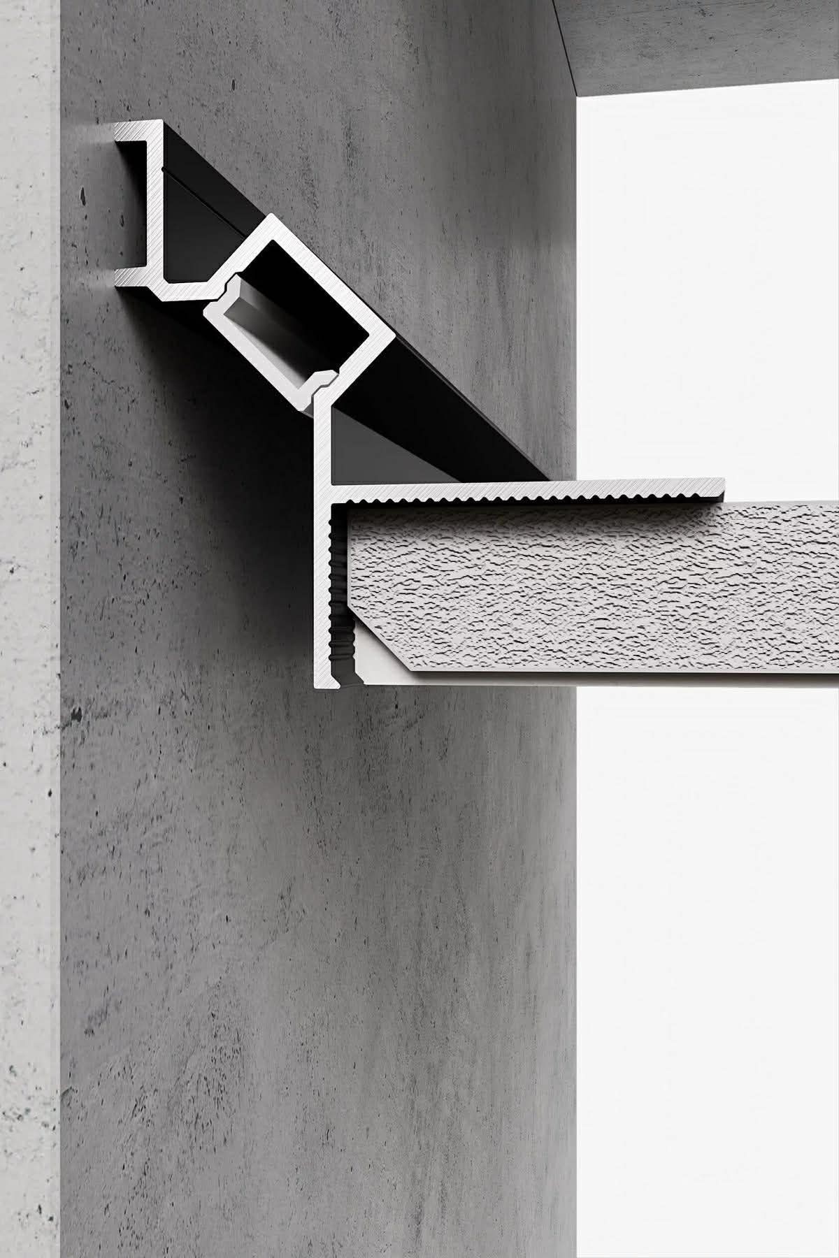 Užglaistomas paslėptas lubinis profilis su LED | YJ-348