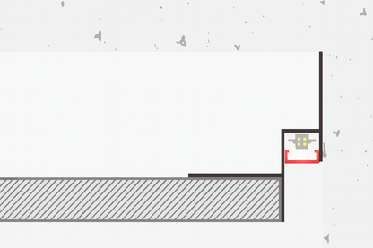 Užglaistomas paslėptas lubinis profilis su LED | AS-003