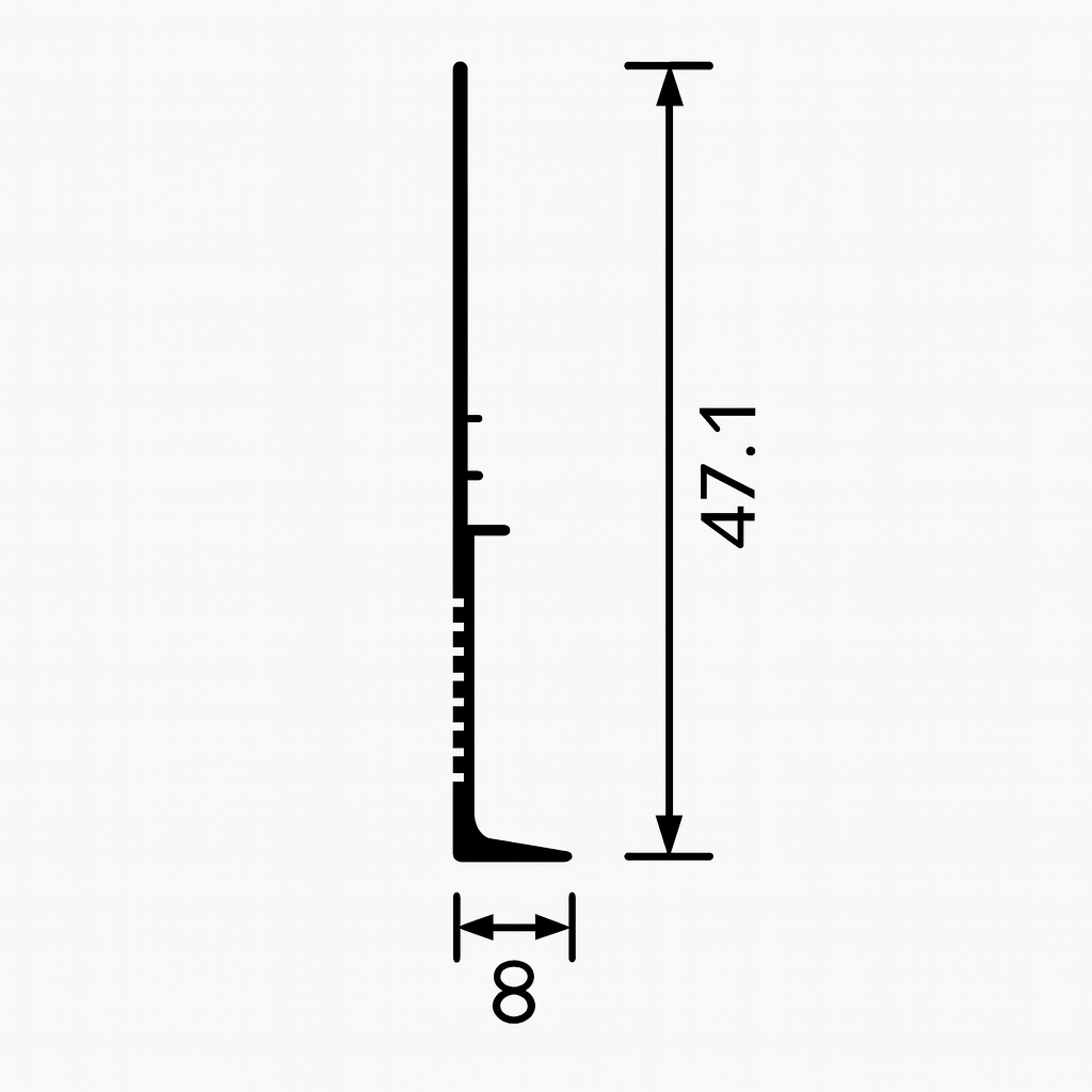Šešėlinio tarpo (shadow gap) aliuminio grindjuostės LT-YM