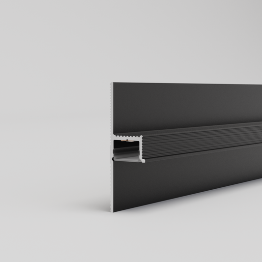 Šešėlinio tarpo (shadow gap) aliuminio grindjuostės su LED apšvietimu | SZ-073